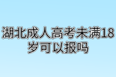 湖北成人高考未满18岁可以报吗