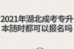 2021年湖北成考专升本随时都可以报名吗