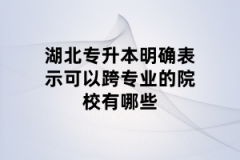 湖北专升本明确表示可以跨专业的院校有哪些