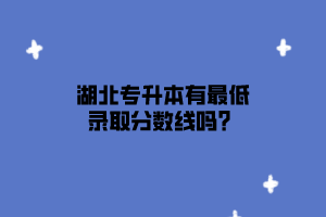 湖北专升本有最低录取分数线吗？