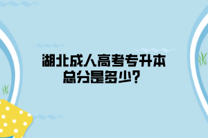 湖北成人高考专升本总分是多少？