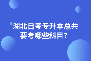 湖北自考专升本总共要考哪些科目？