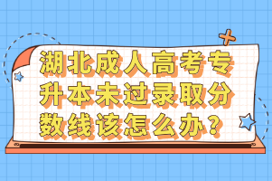 湖北成人高考专升本未过录取分数线该怎么办？