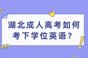 湖北成人高考如何考下学位英语？