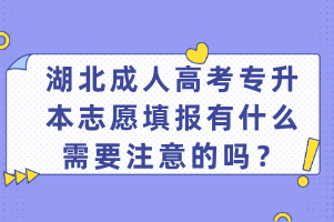 湖北成人高考专升本志愿填报有什么需要注意的吗？