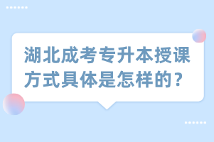 湖北成考专升本授课方式具体是怎样的？