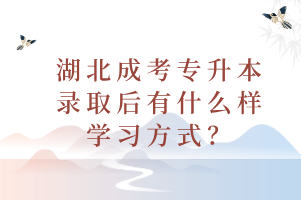 湖北成考专升本录取后有什么样学习方式？