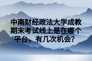 中南财经政法大学成教期末考试线上是在哪个平台，有几次机会？