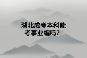 湖北成考本科能考事业编吗？