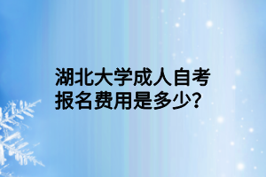 湖北大学成人自考报名费用是多少？