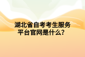 湖北省自考考生服务平台官网是什么？