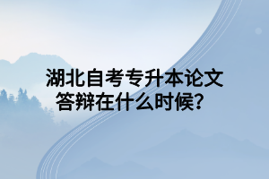 湖北自考专升本论文答辩在什么时候？