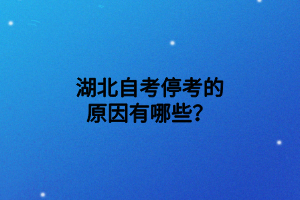 湖北自考停考的原因有哪些？