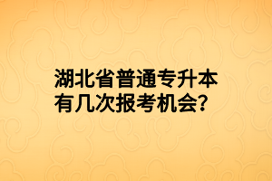 湖北省普通专升本有几次报考机会？