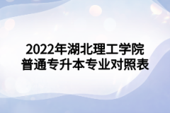 2022年湖北理工学院普通专升本专业对照表