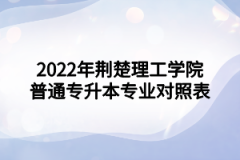 2022年荆楚理工学院普通专升本专业对照表