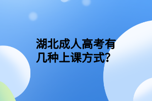 湖北成人高考有几种上课方式？