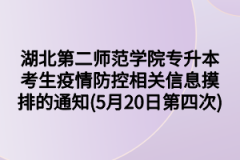 湖北第二师范学院专升本考生疫情防控相关信息摸排的通知(5月20日第四次)