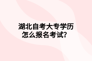 湖北自考大专学历怎么报名考试？